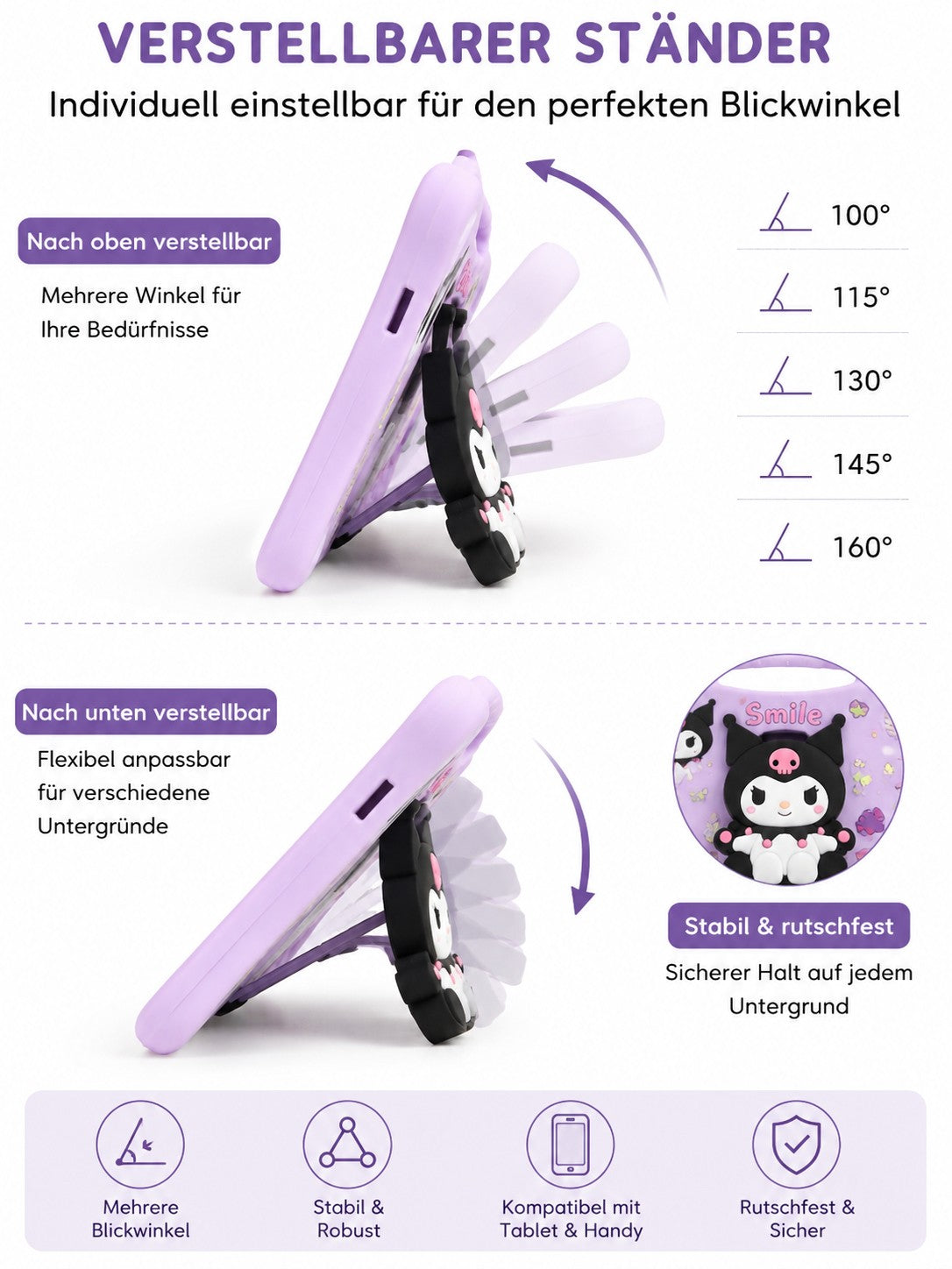 Kuromi Tablet-Hülle für Samsung Galaxy Tab A9 & A11