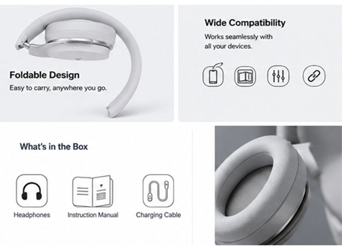BUFF THUNDERA Wireless Noise Cancelling Kopfhörer-Weiß