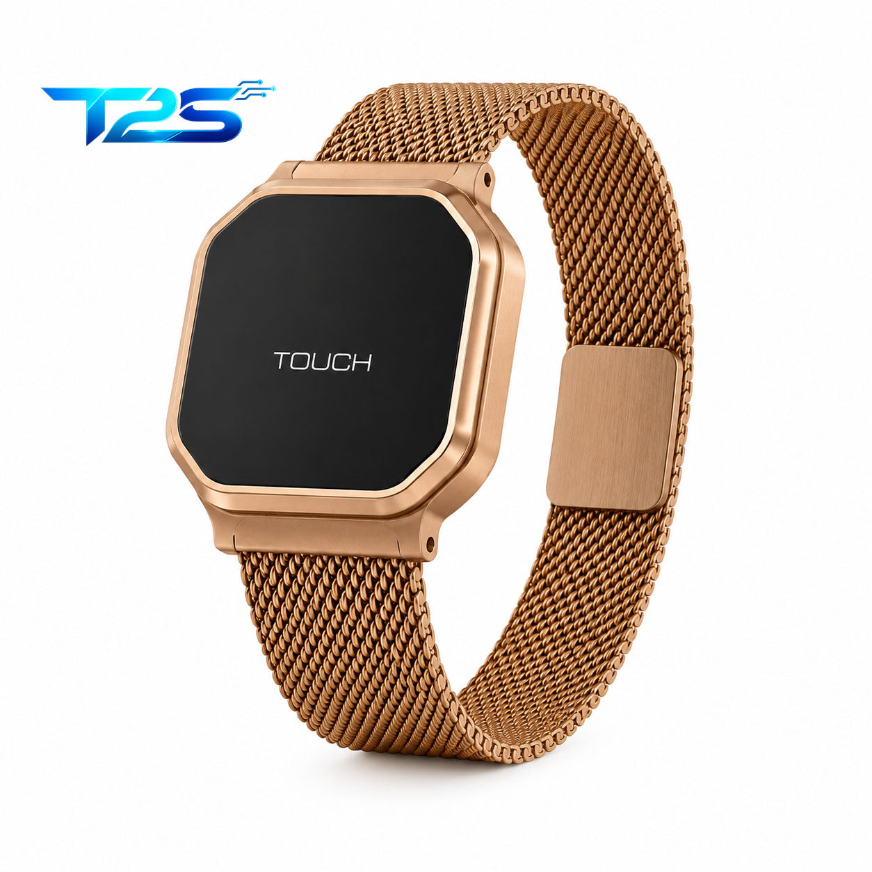 Smart Ring mit Touch-Display | Magnetisches Metallring | QWatch Pro | Roségold