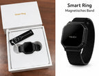 Smart Ring mit Touch-Display | Magnetisches Metallring | QWatch Pro | Schwarz