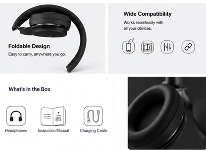 BUFF THUNDERA Wireless Noise Cancelling Kopfhörer-Schwarz
