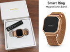 Smart Ring mit Touch-Display | Magnetisches Metallring | QWatch Pro | Roségold