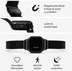 Smart Ring mit Touch-Display | Magnetisches Metallring | QWatch Pro | Schwarz