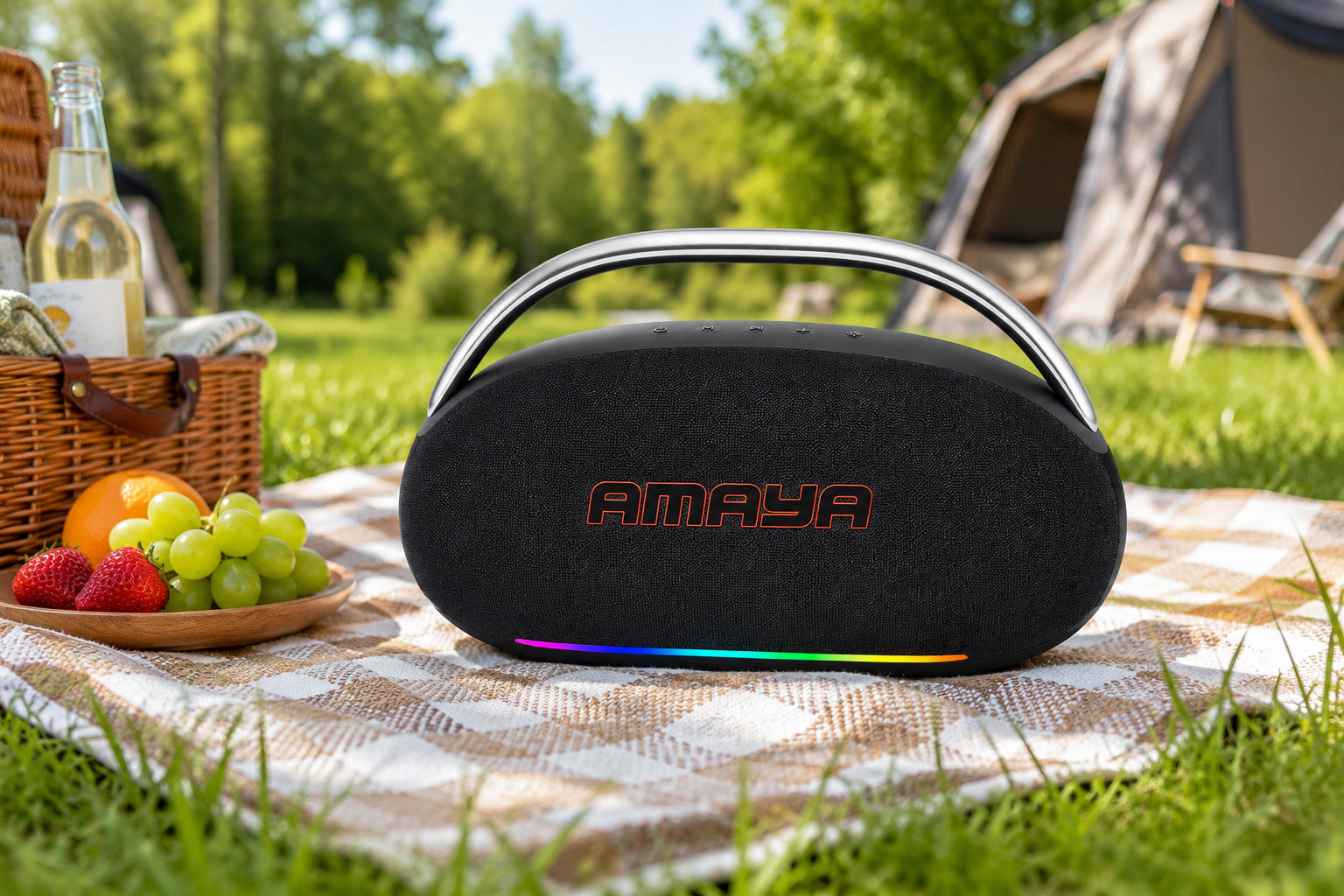 AMAYA 300W Bluetooth tragbare Lautsprecher Boombox RGB Licht USB AUX TF Akku Box