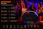 AMAYA 300W Bluetooth tragbare Lautsprecher Boombox RGB Licht USB AUX TF Akku Box