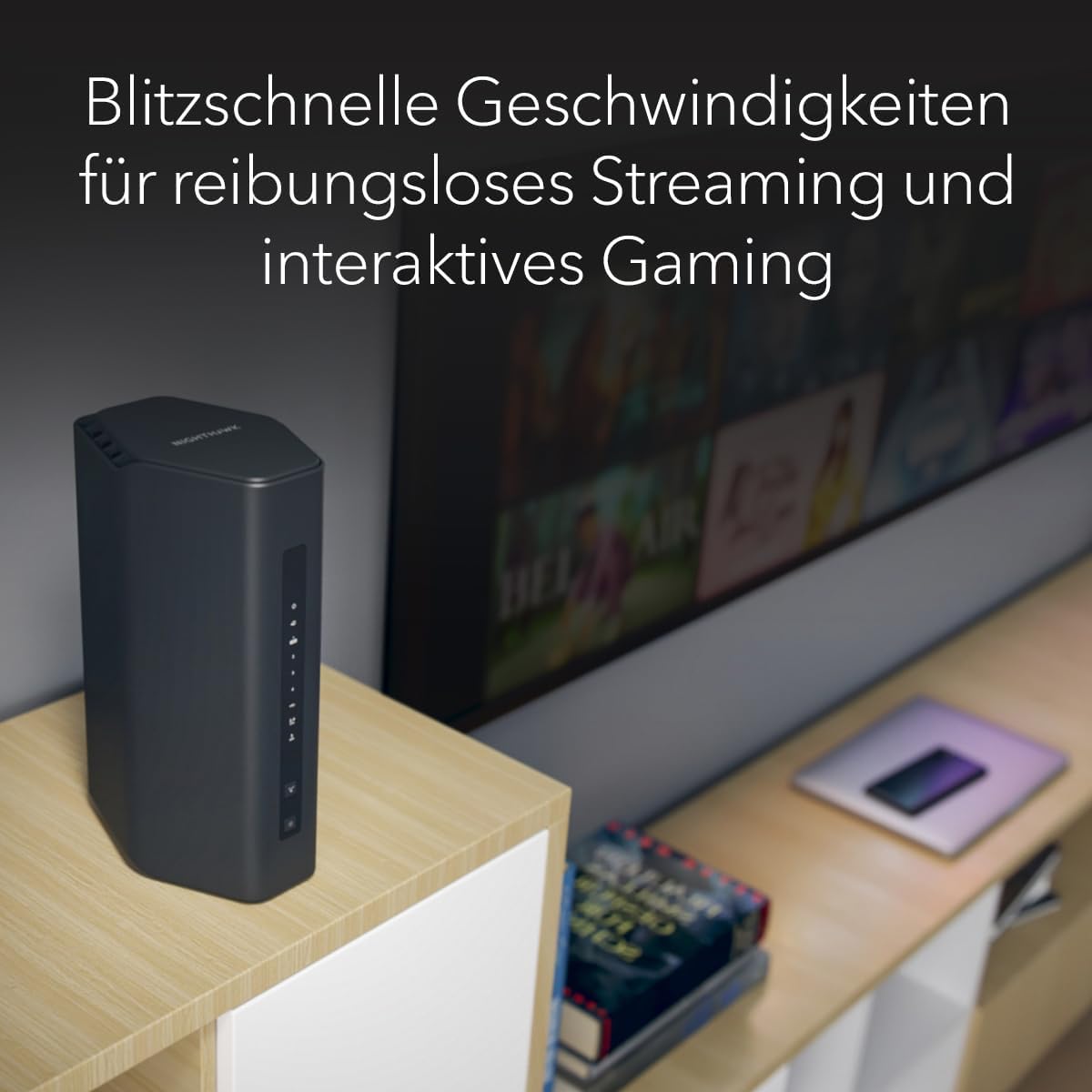 NETGEAR Nighthawk Dual-Band WiFi 7 Router (RS200) – Sicherheitsfunktionen, BE6500 WLAN-Geschwindigkeit (bis zu 6,5 Gbit/s) – deckt bis zu 185 m2, 80 Geräte ab – 2,5 GB Internetanschluss- Gebraucht- Wie Neu