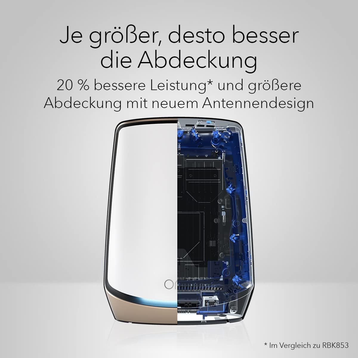 NETGEAR Orbi WiFi 6 Mesh WLAN System (RBK862S) | Triband Mesh, Router mit 1 Satelliten-Repeater, Abdeckung von bis zu 360 m² und 100 Geräten, Armor Abonnement, AX6000 (bis zu 6 GBit/s)