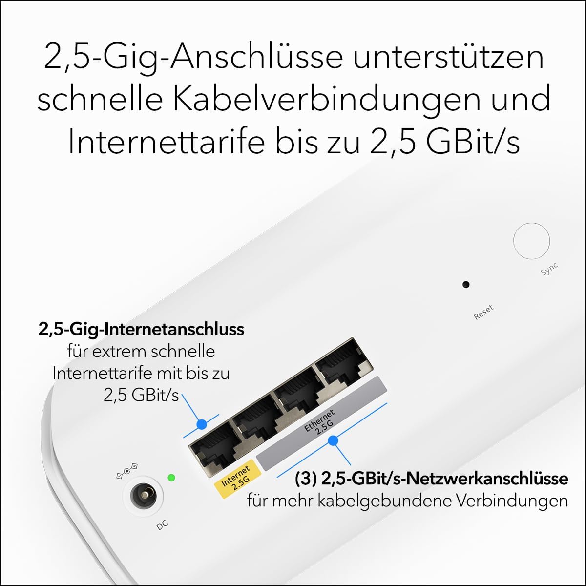 NETGEAR Orbi 770 Serie Tri-Band WiFi 7 Mesh-Netzwerksystem (RBE772) – Router + 1 Satellit-Repeater, Sicherheitsfunktionen, bis zu 11 Gbit/s, Abdeckung bis 360 m2, 100 Geräte, 2,5 GB Internetanschluss