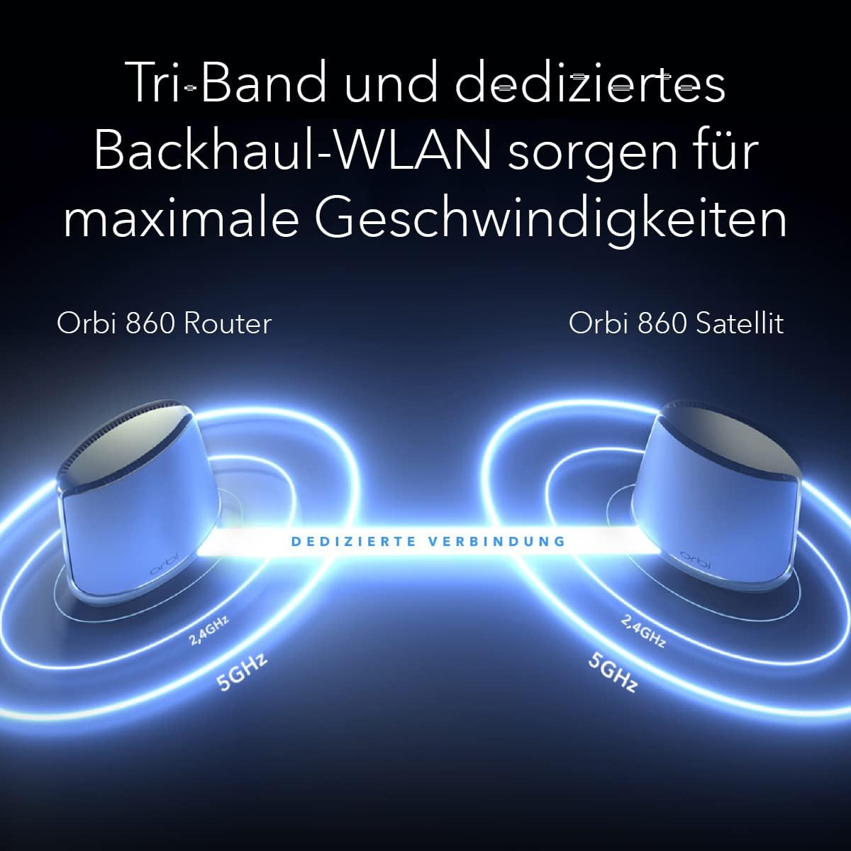 NETGEAR Orbi WiFi 6 Mesh WLAN System (RBK862S) | Triband Mesh, Router mit 1 Satelliten-Repeater, Abdeckung von bis zu 360 m² und 100 Geräten, Armor Abonnement, AX6000 (bis zu 6 GBit/s)