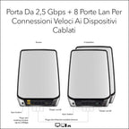 NETGEAR Orbi WiFi 6 Mesh WLAN System (RBK853) | Triband Mesh, Router mit 2x Satelliten | WLAN-Abdeckung bis zu 525 m², über 100 Geräte bis 6 GBit/s (AX6000)| einfache App Installation