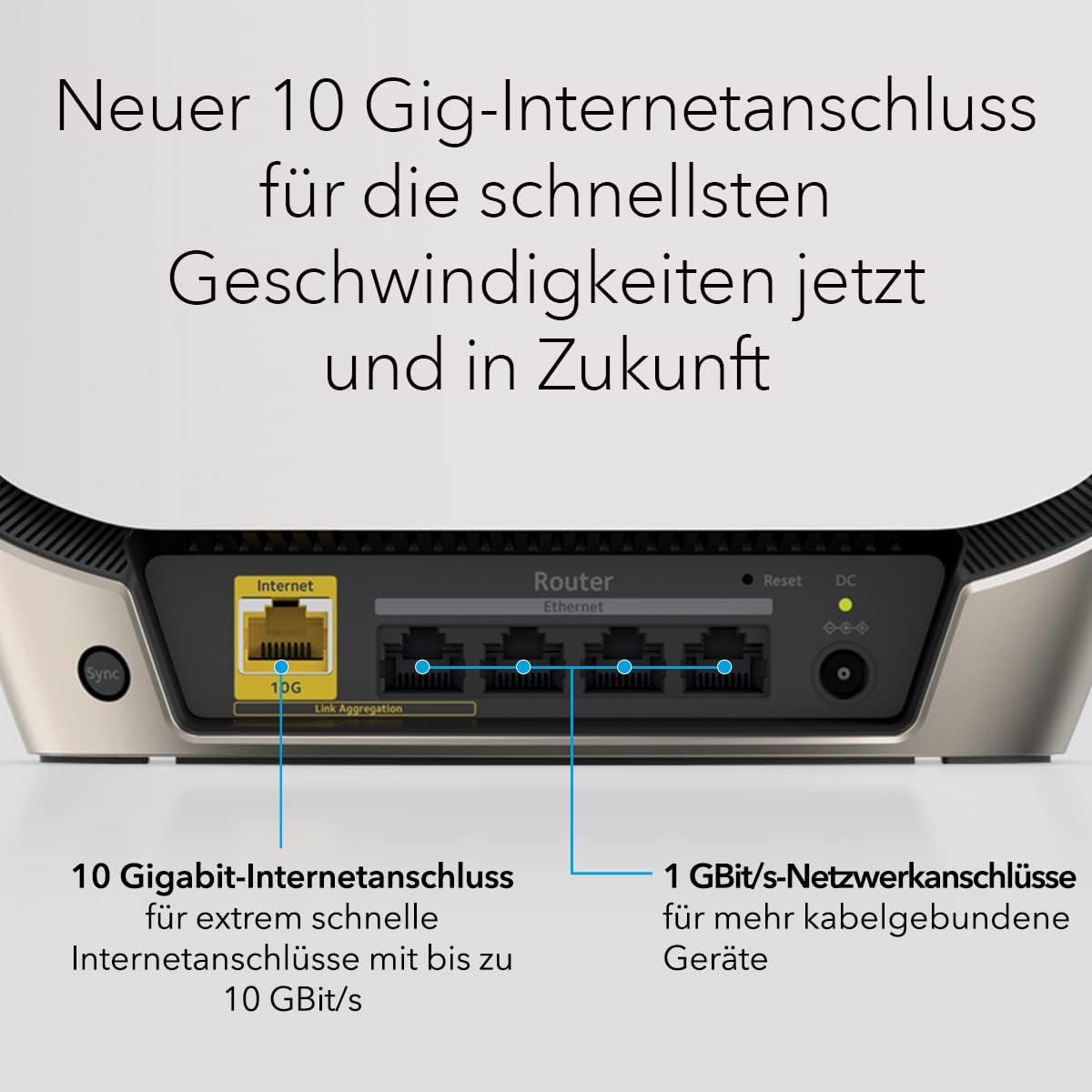 NETGEAR Orbi WiFi 6 Mesh WLAN System (RBK862S) | Triband Mesh, Router mit 1 Satelliten-Repeater, Abdeckung von bis zu 360 m² und 100 Geräten, Armor Abonnement, AX6000 (bis zu 6 GBit/s)