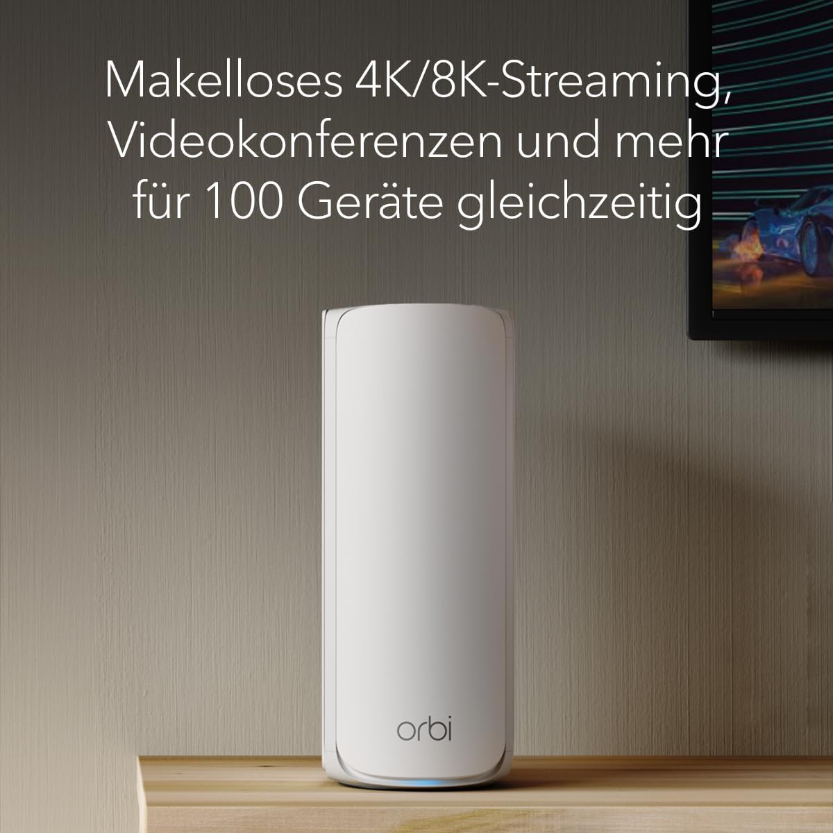 NETGEAR Orbi 770 Serie Tri-Band WiFi 7 Mesh-Netzwerksystem (RBE772) – Router + 1 Satellit-Repeater, Sicherheitsfunktionen, bis zu 11 Gbit/s, Abdeckung bis 360 m2, 100 Geräte, 2,5 GB Internetanschluss