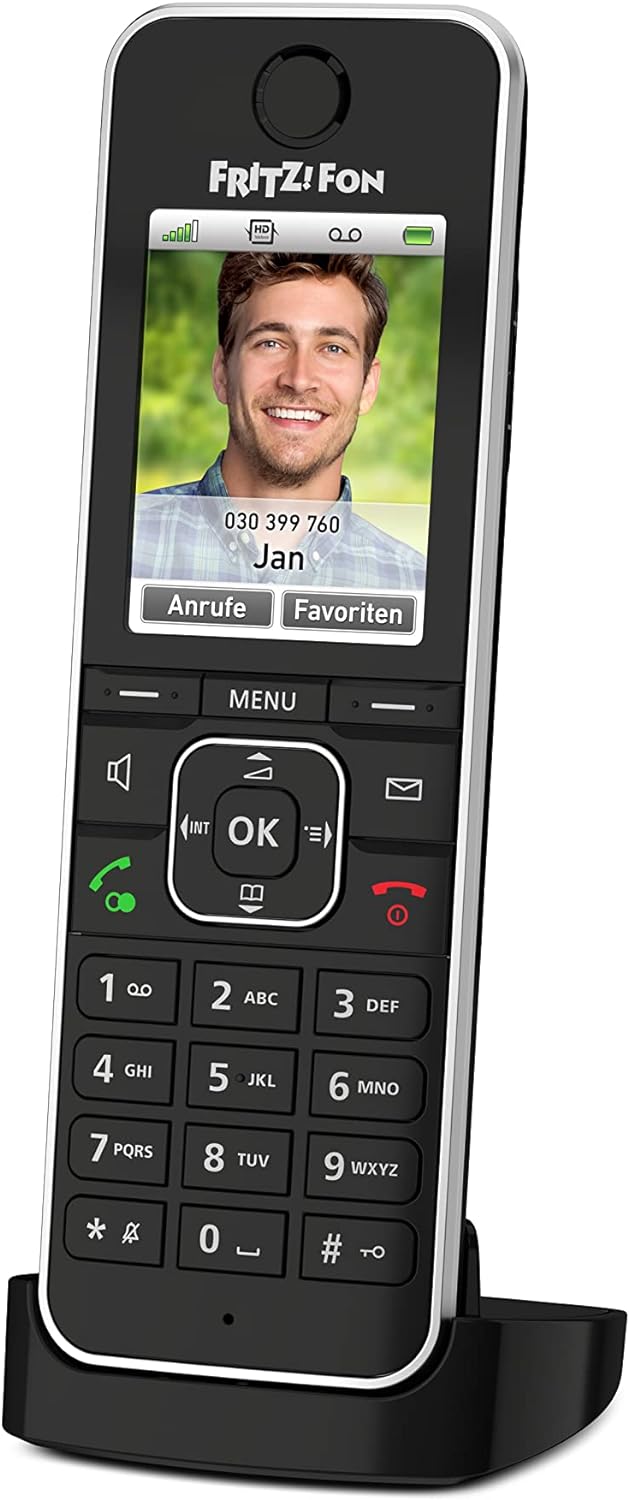 AVM FRITZ!Fon C6 Black DECT-Komforttelefon (hochwertiges Farbdisplay, HD-Telefonie, Internet-/Komfortdienste, Steuerung Fritz!Box-Funktionen) schwarz, Gebraucht - Gut