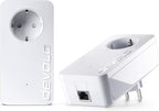 devolo dLAN 1200+ Starter Kit Powerline (1200 Mbit/s Internet über die Steckdose, 1x LAN Port, 1x Powerlan Adapter, integrierte Steckdose, PLC Netzwerkadapter) weiß, Gebraucht - Gut