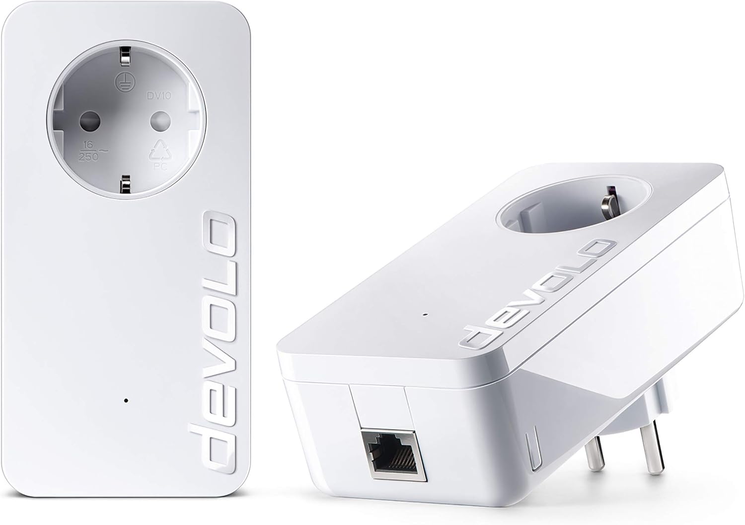 devolo dLAN 1200+ Starter Kit Powerline (1200 Mbit/s Internet über die Steckdose, 1x LAN Port, 1x Powerlan Adapter, integrierte Steckdose, PLC Netzwerkadapter) weiß, Gebraucht - Gut