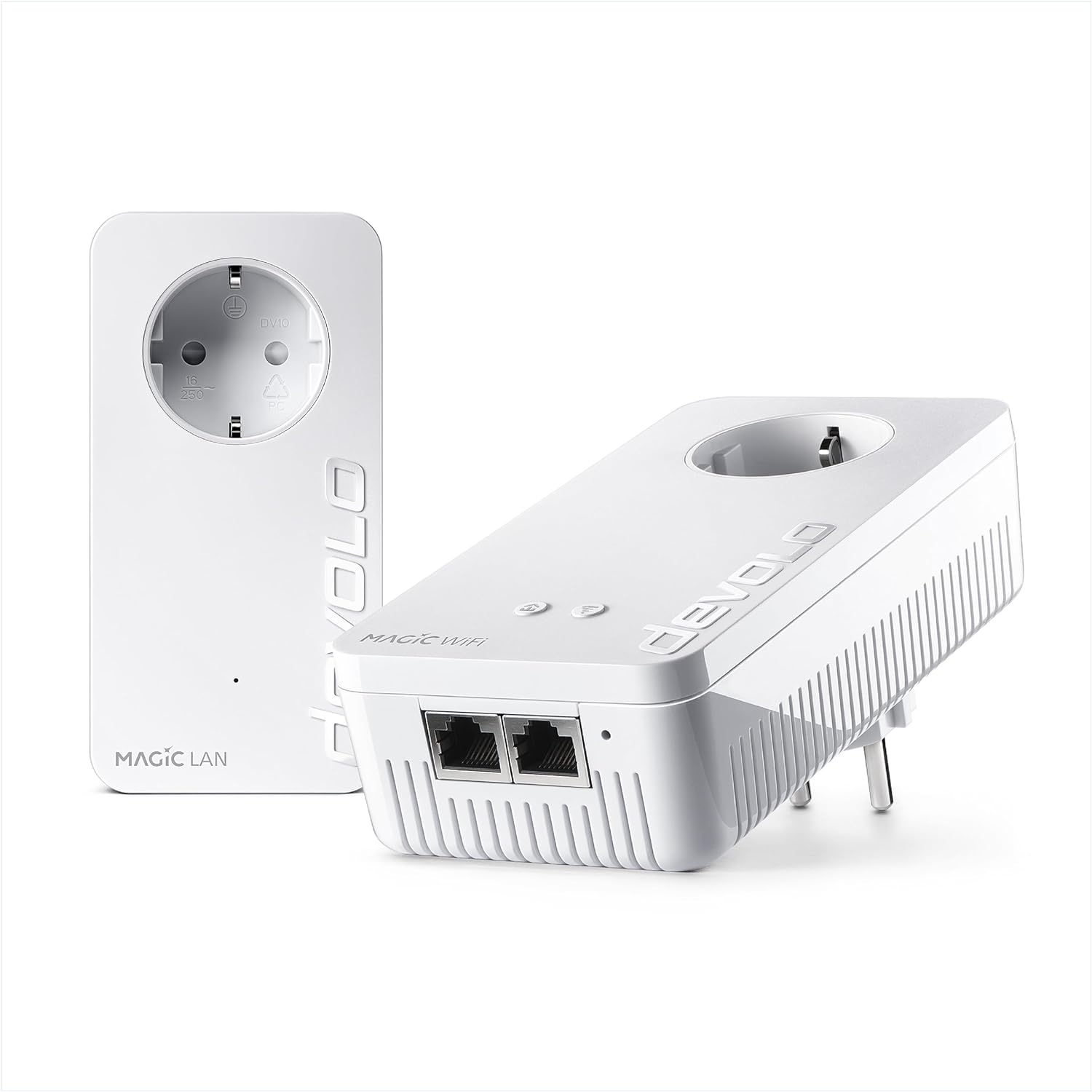 devolo Magic 2 WiFi next Starter Kit, WLAN Powerline Adapter -bis 2.400 Mbit/s, Mesh WLAN, WLAN Steckdose, 2x Gigabit LAN Anschluss, dLAN 2.0, weiß- Gebraucht - Wie Neu