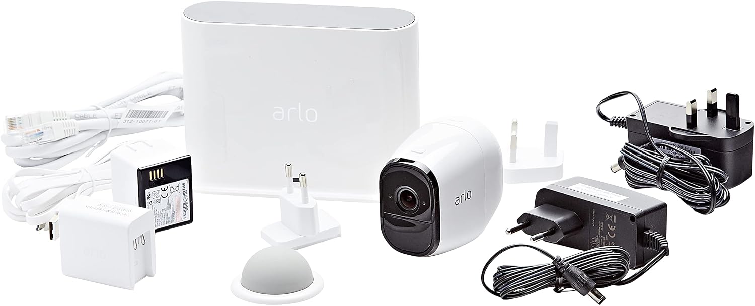 Arlo Pro Überwachungskamera & Alarmanlage, HD, 1er Set, Smart Home, kabellos, Aussen, Nachtsicht, Bewegungsmelder, 130 Grad Blickwinkel, WLAN, 2-Wege Audio, wetterfest, (VMS4130) - Gebraucht - Wie Neu