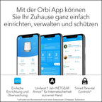NETGEAR Orbi WiFi 6 Mesh WLAN System (RBK862S) | Triband Mesh, Router mit 1 Satelliten-Repeater, Abdeckung von bis zu 360 m² und 100 Geräten, Armor Abonnement, AX6000 (bis zu 6 GBit/s)