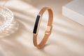 Smart Armband Fitness Tracker LED Display Edelstahl Damen Gold