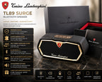 Tonino Lamborghini TL89 SURGE Luxus Bluetooth Lautsprecher 360 Grad Sound,Nappa Leder,  Schwarz