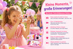 Kinder Sofortbildkamera mit Einhorn Motiv I Digitale Kamera mit Thermodruck, USB-C, 2 Zoll Anzeige, Rosa