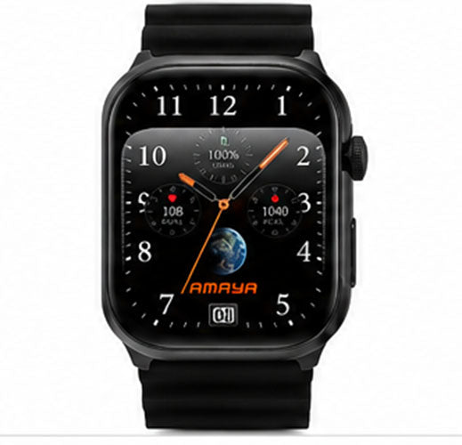 AMAYA Watch Lite ASW-07 Smartwatch mit 2,01” Super AMOLED Display | Bluetooth-Anrufe | IP68 Wasserdicht | 100 Sportmodi | Herzfrequenz & SpO₂ | Dual Strap