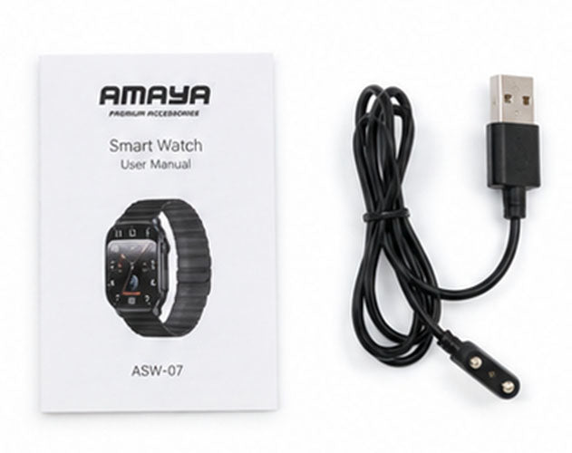 AMAYA Watch Lite ASW-07 Smartwatch mit 2,01” Super AMOLED Display | Bluetooth-Anrufe | IP68 Wasserdicht | 100 Sportmodi | Herzfrequenz & SpO₂ | Dual Strap
