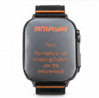 AMAYA Watch Lite ASW-07 Smartwatch mit 2,01” Super AMOLED Display | Bluetooth-Anrufe | IP68 Wasserdicht | 100 Sportmodi | Herzfrequenz & SpO₂ | Dual Strap