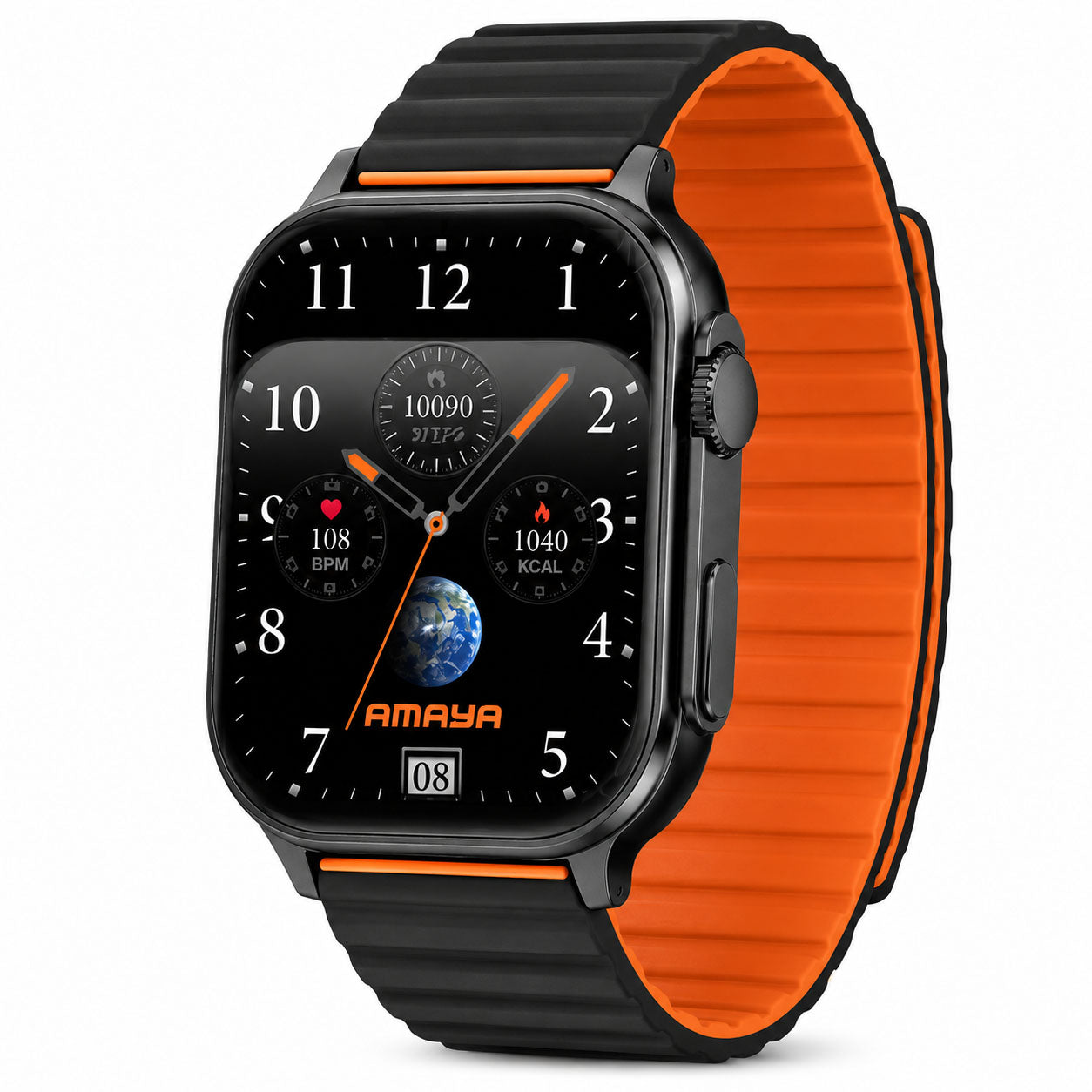 AMAYA Watch Lite ASW-07 Smartwatch mit 2,01” Super AMOLED Display | Bluetooth-Anrufe | IP68 Wasserdicht | 100 Sportmodi | Herzfrequenz & SpO₂ | Dual Strap