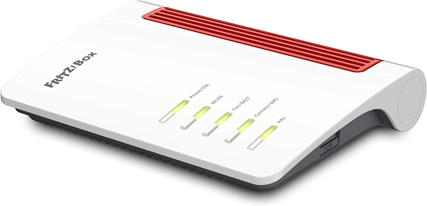 AVM FRITZ!Box 7530 AX WI-FI 6 Router (DSL/VDSL,1.800 MBit/s (5GHz)&600 MBit/s (2,4 GHz),bis zu 300 MBit/s mit VDSL-Supervectoring 35b,WLAN Mesh, DECT-Basis, geeignet für Deutschland)