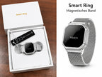 Smart Ring mit Touch-Display | Magnetisches Metallring | QWatch Pro | Silber