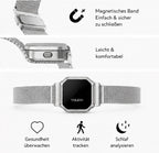 Smart Ring mit Touch-Display | Magnetisches Metallring | QWatch Pro | Silber